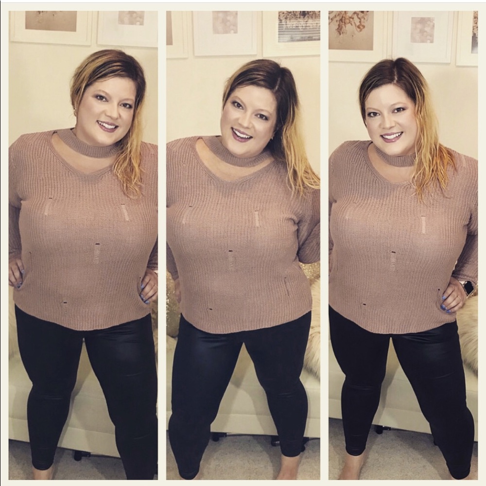 High Waist Faux Leather Leggings - Picture 5 of 6